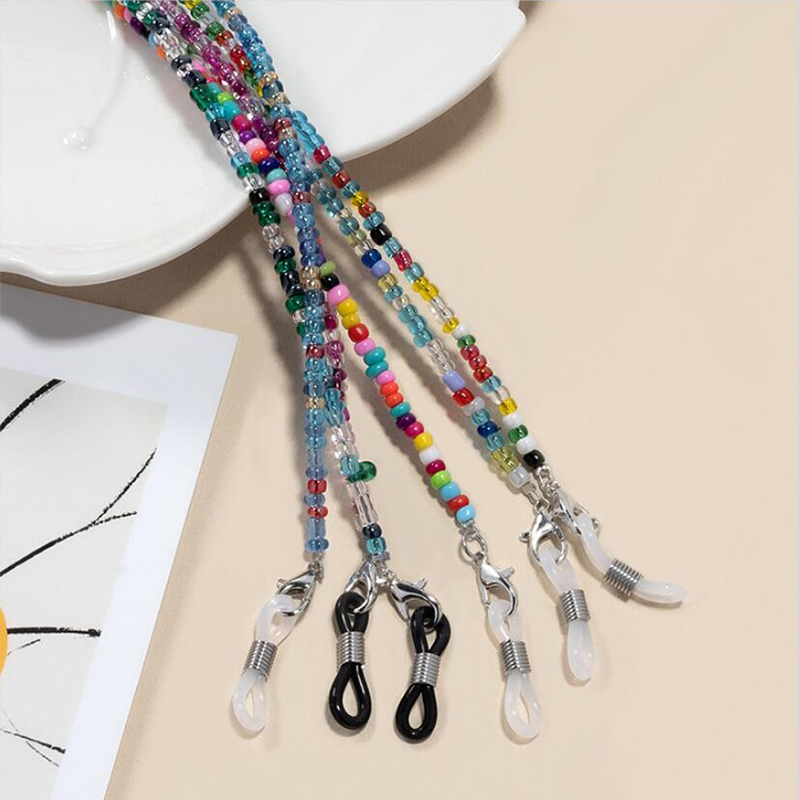 Mask Chain Holder - Rantai Kacamata Manik-manik Berwarna-warni, Tali Kacamata